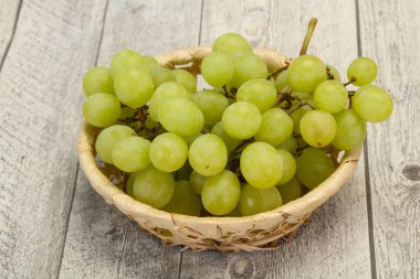 Olgun taze yeşil üzüm dalı