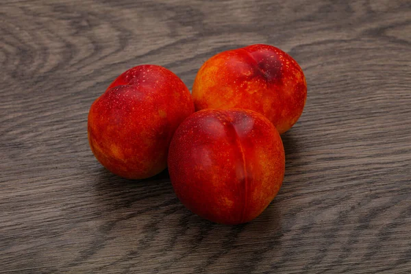 Fruta Nectarina Vermelha Saborosa Doce Madura — Fotografia de Stock