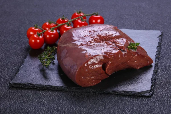 Hígado Cerdo Crudo Listo Para Cocinar —  Fotos de Stock