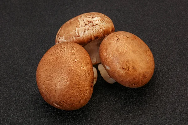 Tasty Raw Brown Champignons Background — Stock Photo, Image