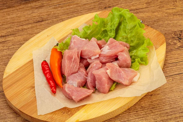 生の豚肉料理の準備 — ストック写真