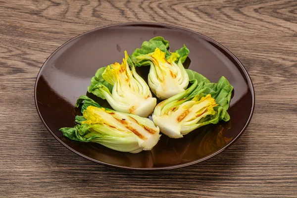 Vegan Cuisine Grilled Bok Choy Salad — Stock Photo, Image