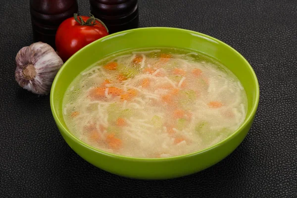 Chicken Soup Noodles Carrot Celery — Stock Photo, Image