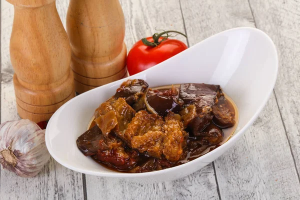 Eggpant snack - imam bayaldy domates ve biber ile