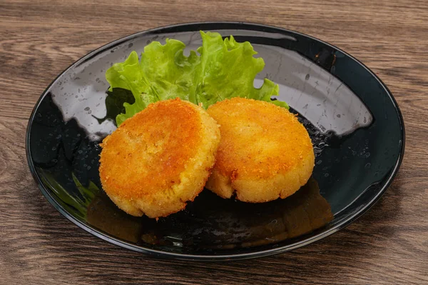 Vegane Küche Bratkartoffelschnitzel Auf Dem Teller — Stockfoto