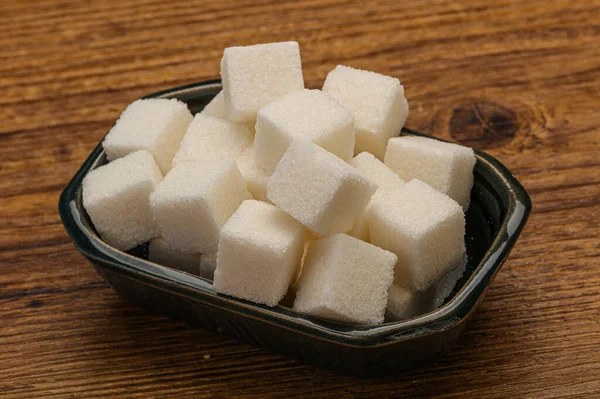 Filhotes Açúcar Granulado Branco Refinado Tigela — Fotografia de Stock