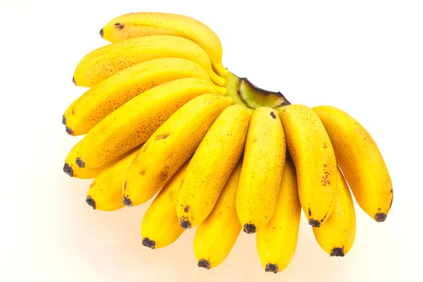 Спелые Сладкие Желтые Мини Банановые Кучи — стоковое фото