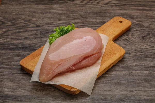 Raw Chicken Breast Cooking Board — Stock Photo, Image