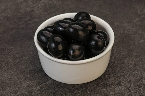 Marinated Black Olives Bowl — Stock Photo, Image