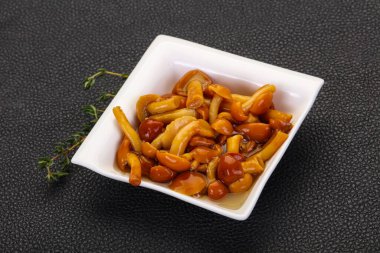 Kavanozda turşulu bal aromalı kekik var.