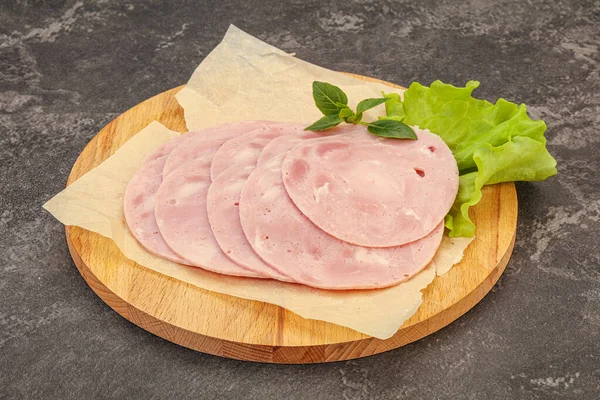 Lanche Carne Porco Presunto Deslizado Bordo — Fotografia de Stock