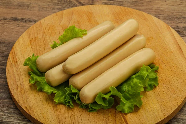 Chicken White Sausage Salad Leaves — Stock Photo, Image