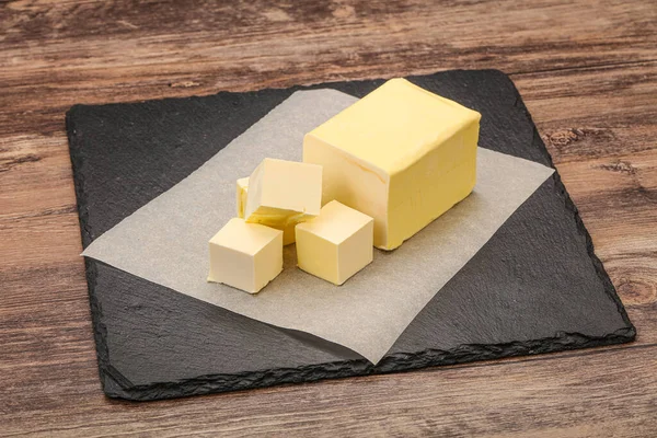 Dairy Natural Yellow Butter Piece Board — Stock Photo, Image