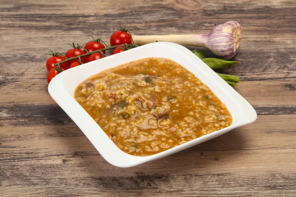 Sopa Kharcho Caucásico Con Carne Res Arroz — Foto de Stock