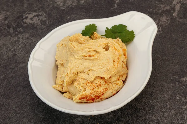 Wegańska Kuchnia Dietetyczna Humus Papryką — Zdjęcie stockowe