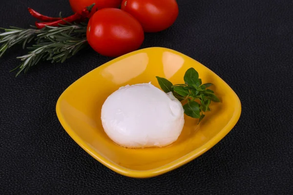 Boule Fromage Italienne Mozzarella Basilic Tomates — Photo