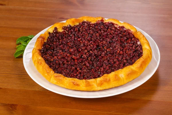 Torta Saborosa Caseira Com Cowberry Doce — Fotografia de Stock