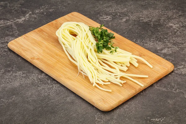 Chechil Spaghetti Ost Mellanmål Över Bord — Stockfoto