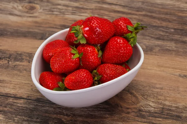 Zoete Lekkere Aardbeien Kom — Stockfoto