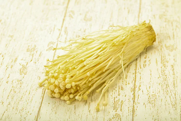 Superfood Raw Enoki Champignons Aziatische Keuken — Stockfoto