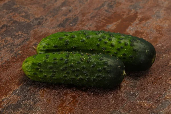 Rijp Verse Groene Twee Komkommers Klaar Voor Veganistisch — Stockfoto