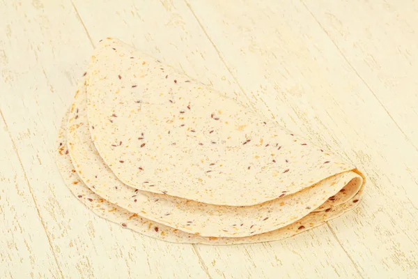 Cozinha Mexicana Tortilla Pão Grosso Com Cereais — Fotografia de Stock