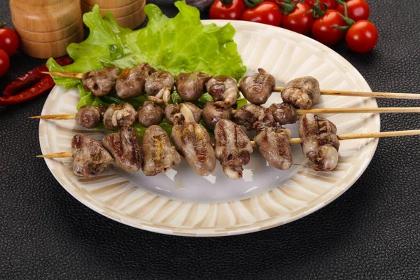 Hühnerherzen Spieß Asiatische Küche — Stockfoto