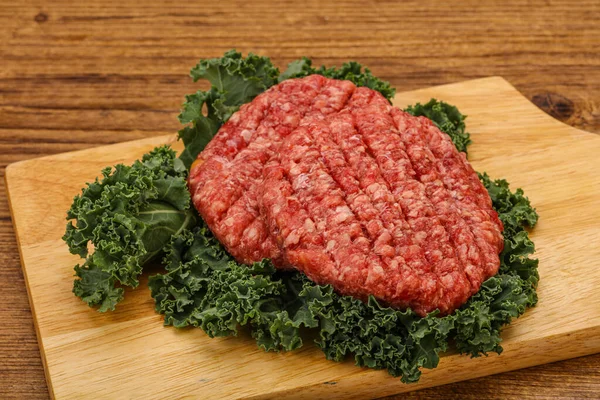 Chuleta Hamburguesa Carne Cruda Para Parrilla —  Fotos de Stock