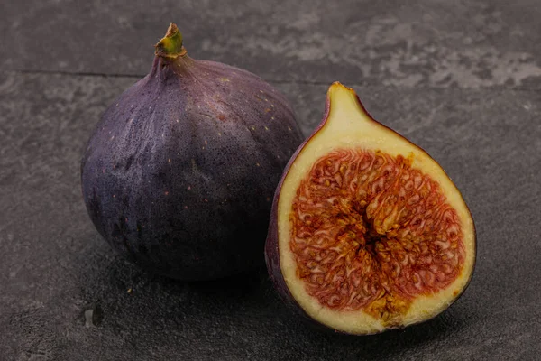 Dulce Rebanada Púrpura Higo Fruta —  Fotos de Stock