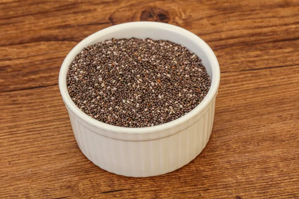 Seasoning Chia Seeds Heap Bowl — Stock Photo, Image