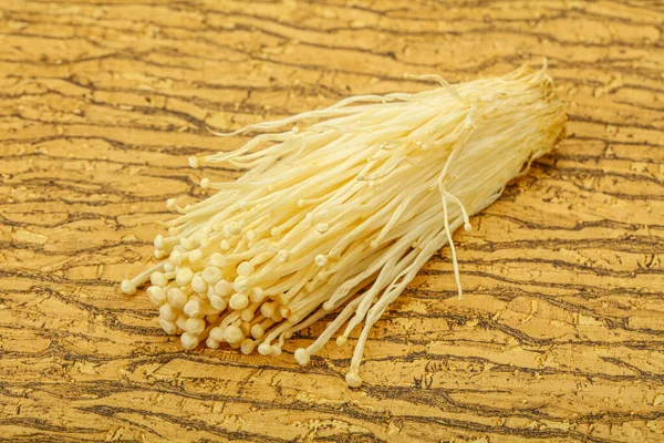 Superfood Hongos Enoki Crudos Cocina Asiática — Foto de Stock