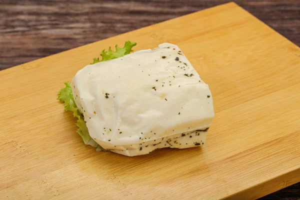 Griekse Halloumi Kaas Met Munt Voor Grill — Stockfoto