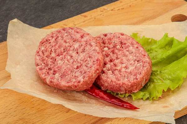 Escalope Viande Bœuf Cru Pour Hamburger — Photo