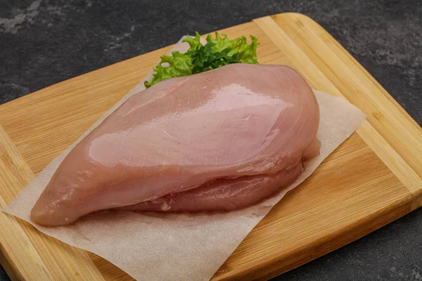 Raw Chicken Breast Cooking Board — Stock Photo, Image