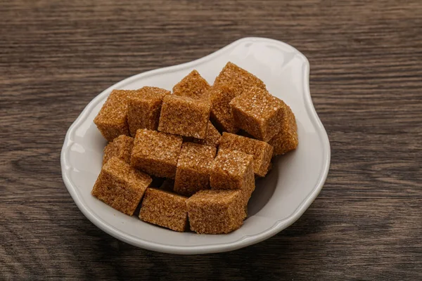 Brown Cane Sugar Cubs Bowl — Stock Photo, Image