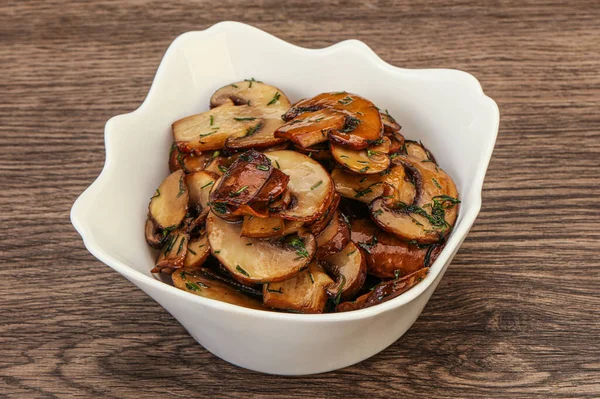 Roasted Champignon Herbs Spices Bowl — Stock Photo, Image