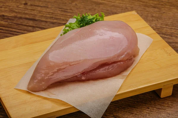 Raw Chicken Breast Cooking Board — Stock Photo, Image