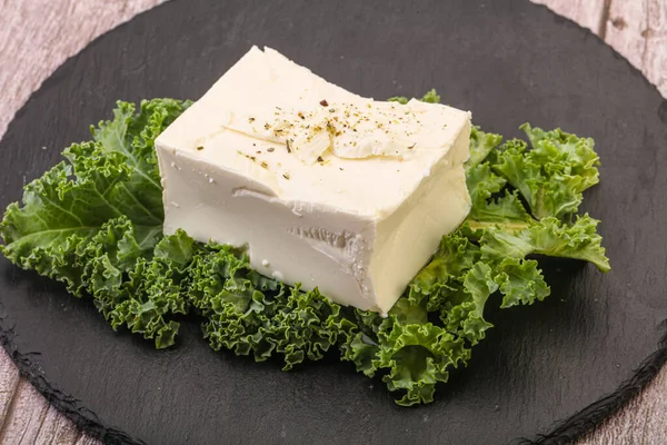传统的希腊Feta软奶酪砖 — 图库照片