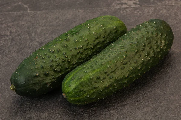 Green Fresh Two Cucumbers Background — Stock Photo, Image