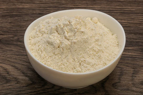 Wheat Flour Heap Bowl Cooking — Stock Photo, Image