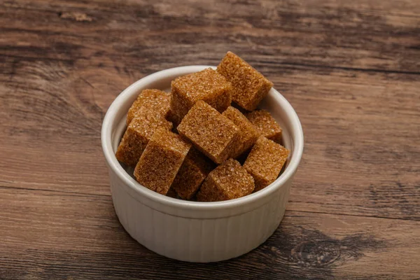 Brown Cane Sugar Cubs Bowl — Stock Photo, Image