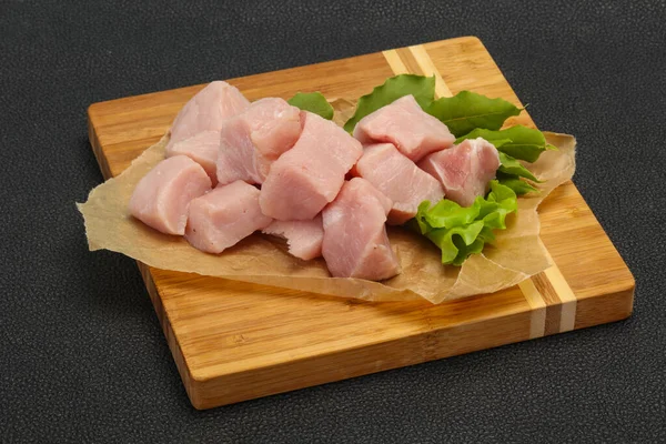 Cubo Carne Porco Fresco Cru Pronto Para Cozinhar — Fotografia de Stock