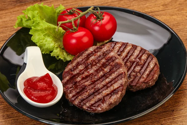 Escalope Hamburger Grillée Sauce Tomate — Photo