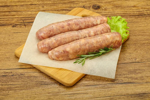 Raw Pork Meat Sausages Grill Served Rosemary — Stock Photo, Image