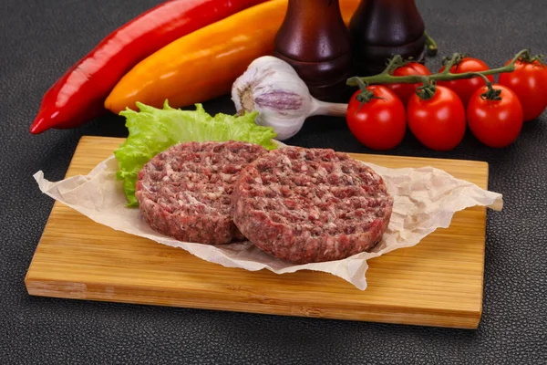 Raw Burger Cutlet Ready Grill — Stock Photo, Image