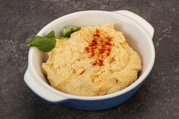 Veganská Strava Humus Paprikou — Stock fotografie