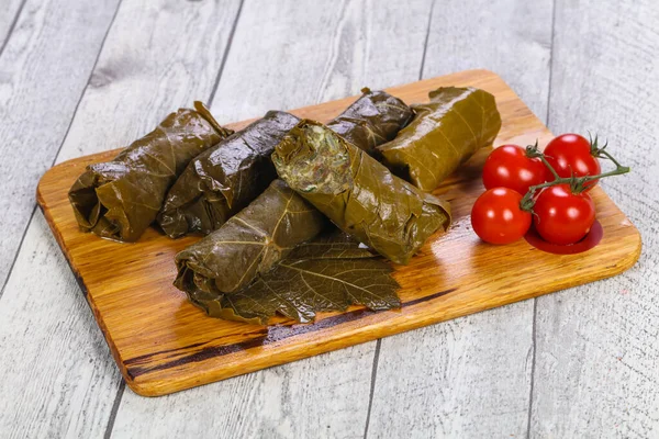 Gevulde Dolma Met Vlees Druivenbladeren — Stockfoto