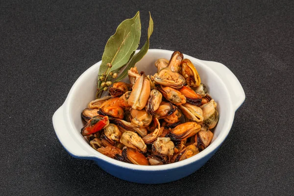 Pickled Mussels Spices Bowl — Stock Photo, Image