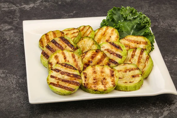 Cucina Vegana Fette Zucchine Giovani Alla Griglia — Foto Stock