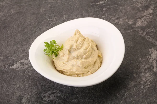 Alimentation Végétalienne Trempette Houmous Huile Olive — Photo